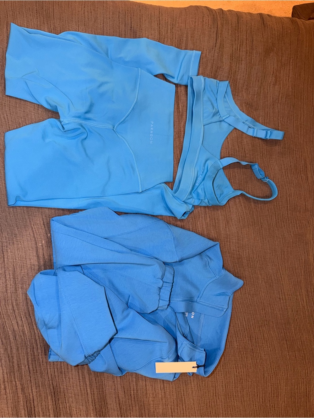 Light Blue Active Set - Sports Bra, Shorts & Jacket